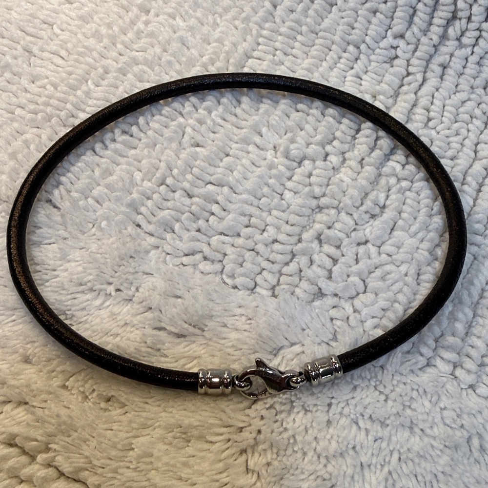 Bvlgari Leather Choker with Silver Clasp